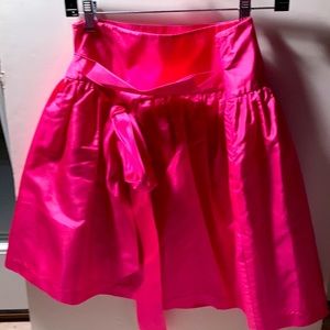 Hot Pink 💕 Lilly Pulitzer Fuchsia Skirt Barbie Silk Taffeta Sash Belt Bow 🎀Tie